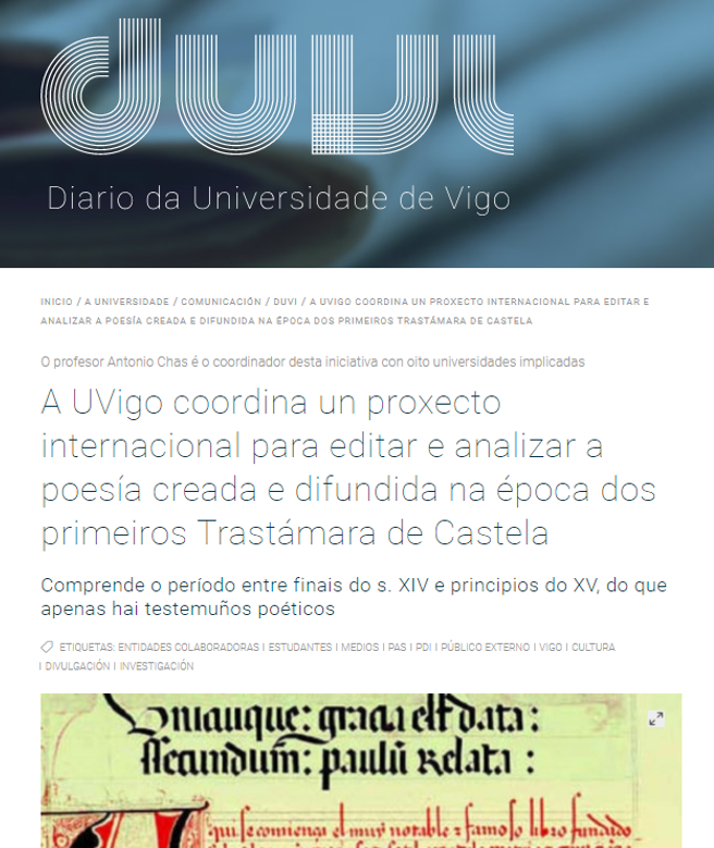 Noticia Antonio en DUVI